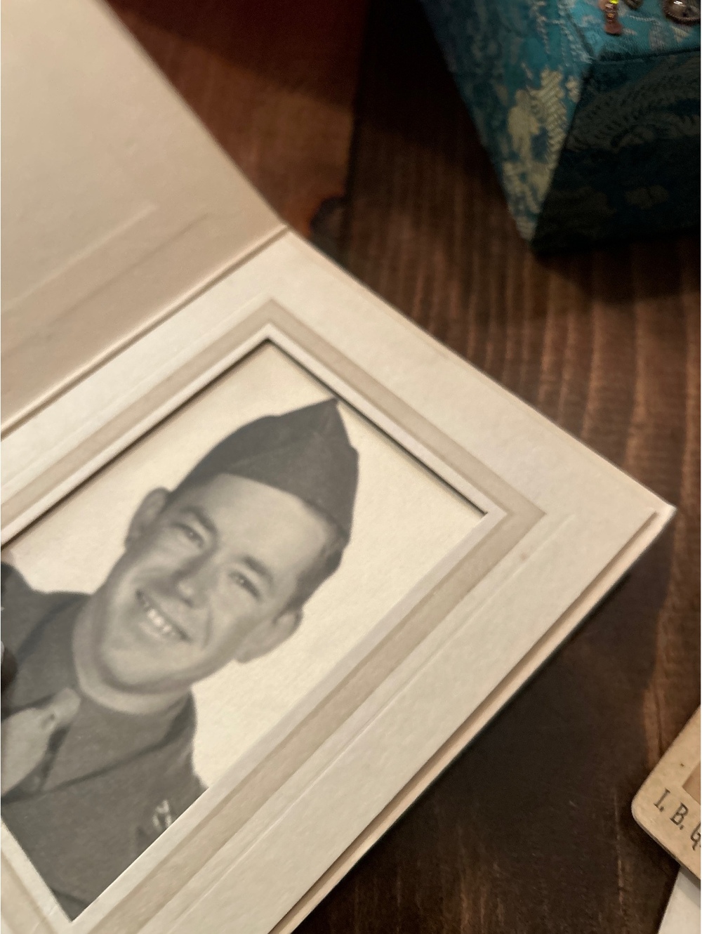 Vintage Military Portrait Photo in Decorative Folder
